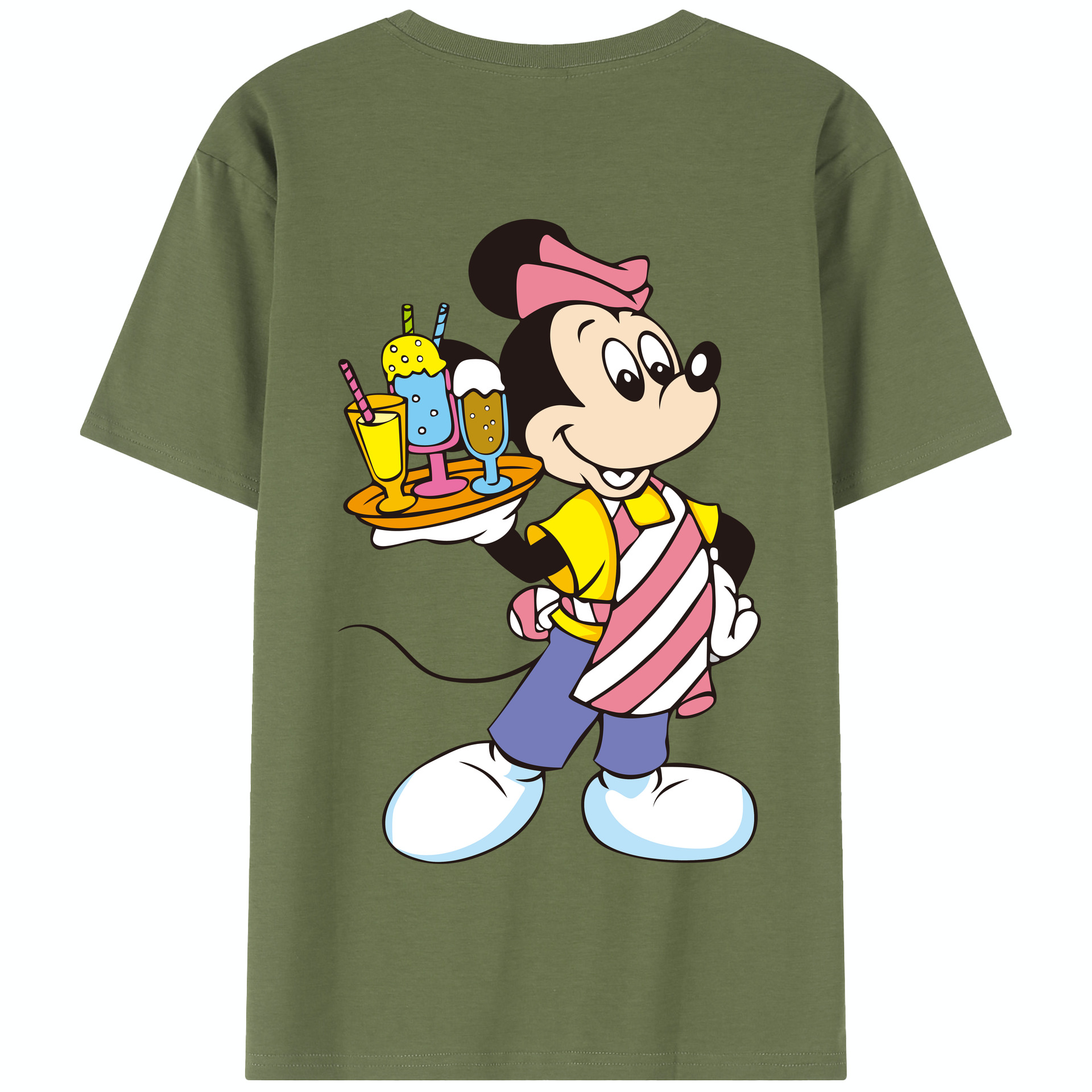 （画像用） ミッキーマウス Mickey Mouse 綿100％半袖Tシャツ（背面プリント）
